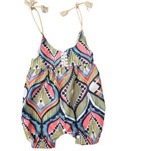 Baby Girl Romper Colorful Geometric Print Sleeveless Summer Jumpsuit Kids